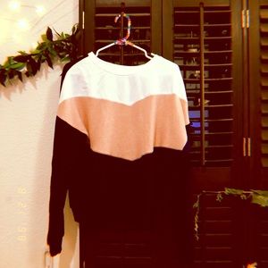 Blue White and Pink Sweater.
